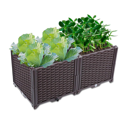 OEM Self Watering Raised Plastic Garden Boxes Raised Garden Planter on Wheels
