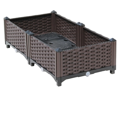 SGS Commercial Plastic Garden Planter Box مقاوم در برابر آب و هوا نصب ساده