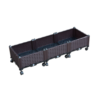 120cm*40cm*23cm Plastic Herb Garden Planter Bed Garden Raised with Casters