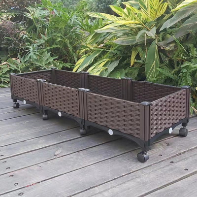 120cm*40cm*23cm Plastic Herb Garden Planter Bed Garden Raised with Casters