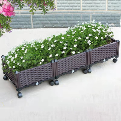 کاشت پلاستیکی باغ شهری دارای گواهی SGS روی چرخ ضد حریق آسان برای مونتاژ