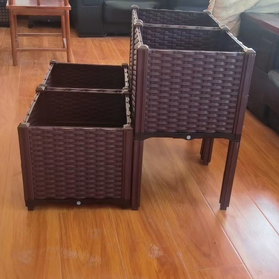 جعبه کاشت مستطیل پلاستیکی خودآبیاری برای باغچه در فضای باز